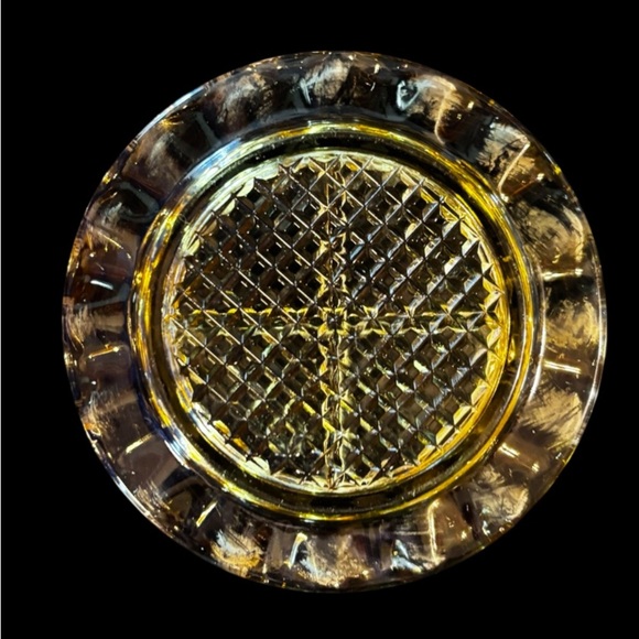 Jeannette Glass Homespun Ashtray/Coaster - Depression Glass dish yellow - Picture 2 of 2